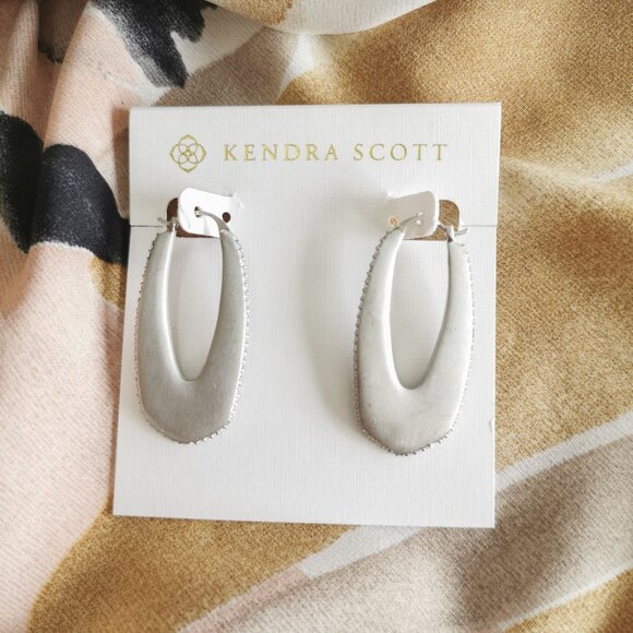 Kendra Scott Jewelry - Kendra Scott - Adeline - Silver White Crystal Hoop Earrings